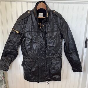 SAM. Black Military Field Jacket with Stand-Up Collar